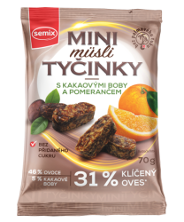 Semix MINI tyčinky kakaové boby pomeranč 70g